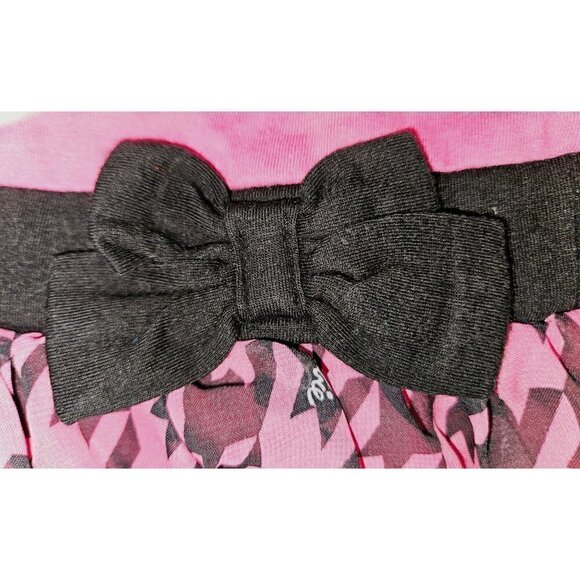 Barbie Top Girls 2T Pink Puff Tunic L/S TShirt Houndstooth Bow Graphic Print Dog - Picture 5 of 9